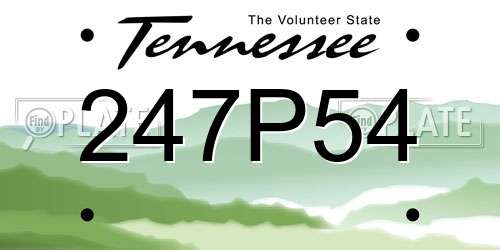 247P54 Tennessee License Plate