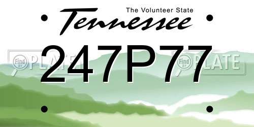 247P77 Tennessee License Plate