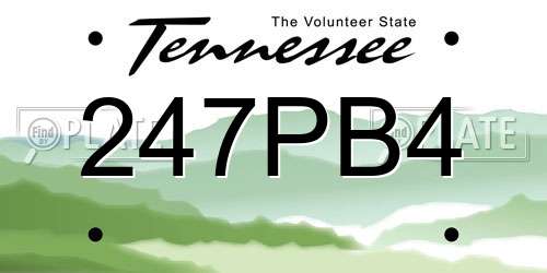247PB4 Tennessee License Plate