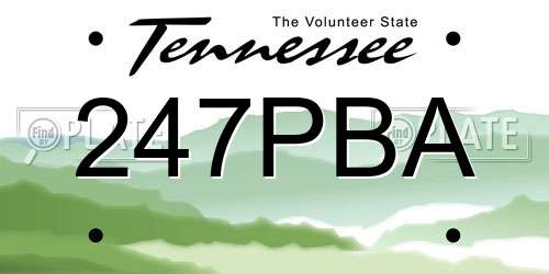 247PBA Tennessee License Plate