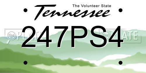 247PS4 Tennessee License Plate
