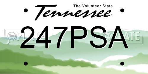 247PSA Tennessee License Plate