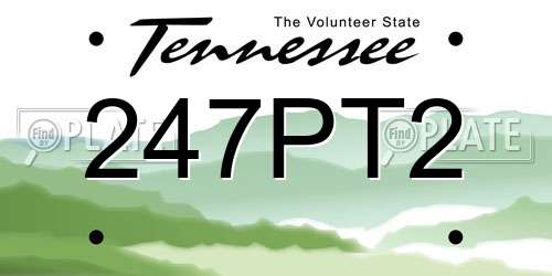 247PT2 Tennessee License Plate