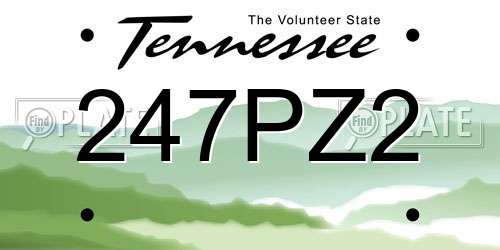 247PZ2 Tennessee License Plate
