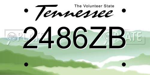 2486ZB Tennessee License Plate