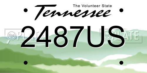 2487US Tennessee License Plate