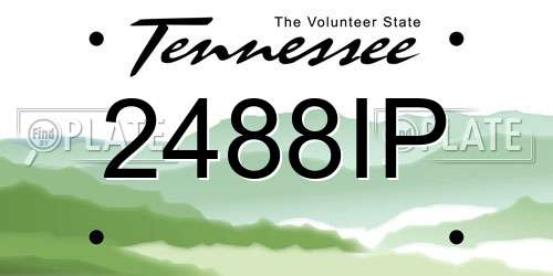 2488IP Tennessee License Plate