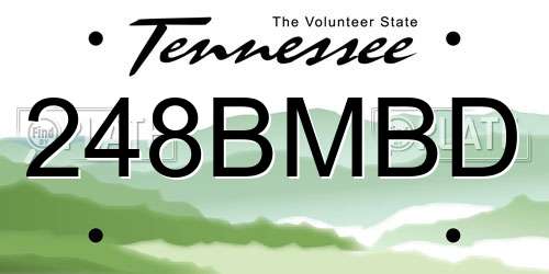 248BMBD Tennessee License Plate