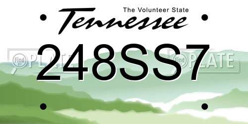 248SS7 Tennessee License Plate