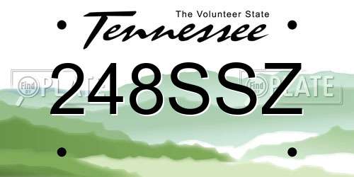 248SSZ Tennessee License Plate