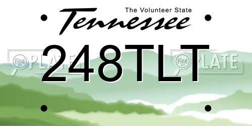 248TLT Tennessee License Plate