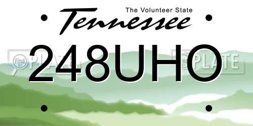 248UHO Tennessee License Plate
