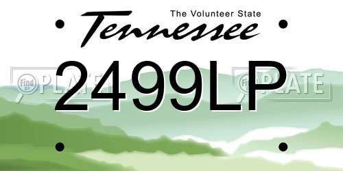 2499LP Tennessee License Plate