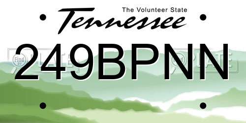 249BPNN Tennessee License Plate