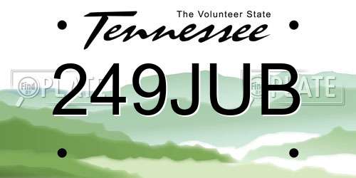 249JUB Tennessee License Plate