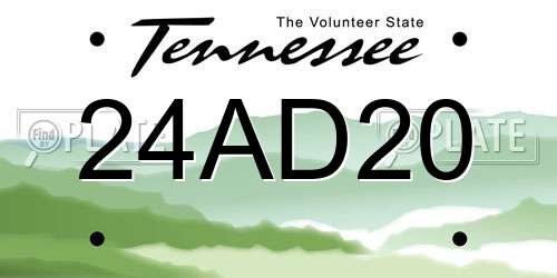 24AD20 Tennessee License Plate