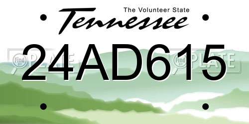 24AD615 Tennessee License Plate