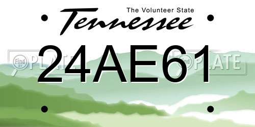 24AE61 Tennessee License Plate