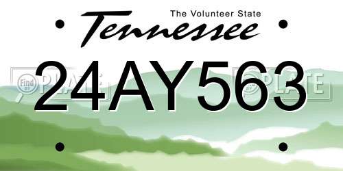 24AY563 Tennessee License Plate