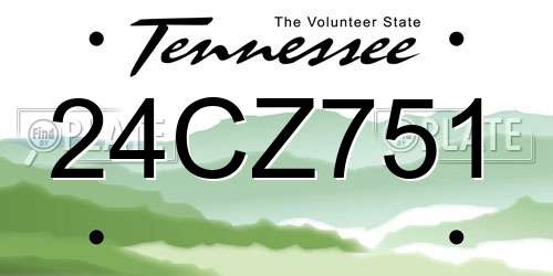 24CZ751 Tennessee License Plate