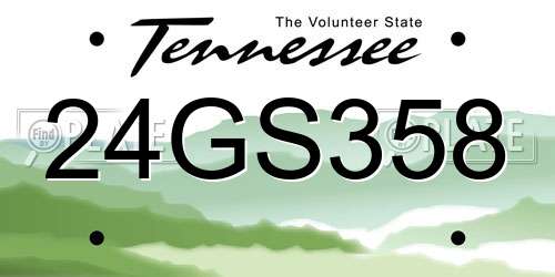 24GS358 Tennessee License Plate