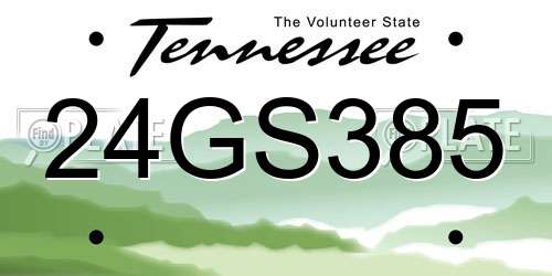 24GS385 Tennessee License Plate