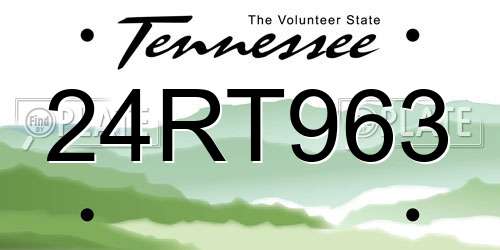 24RT963 Tennessee License Plate