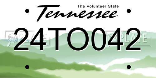 24TO042 Tennessee License Plate