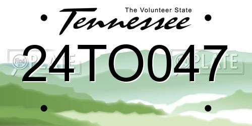 24TO047 Tennessee License Plate