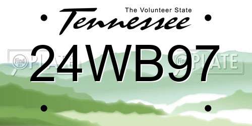 24WB97 Tennessee License Plate