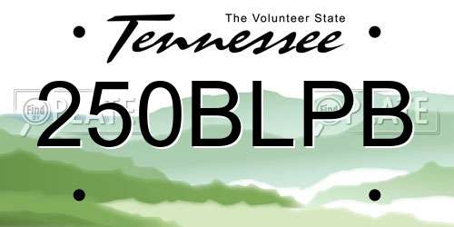 250BLPB Tennessee License Plate