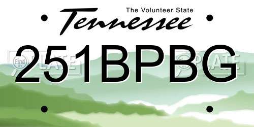 251BPBG Tennessee License Plate