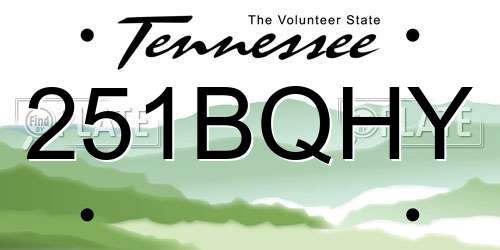 251BQHY Tennessee License Plate