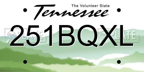 251BQXL Tennessee License Plate