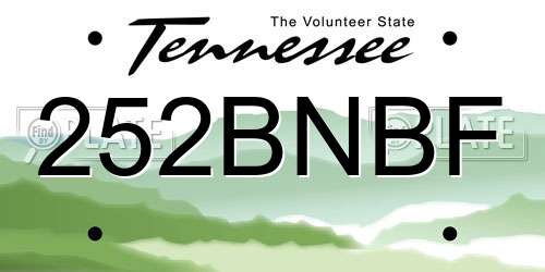 252BNBF Tennessee License Plate