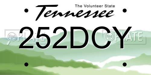 252DCY Tennessee License Plate
