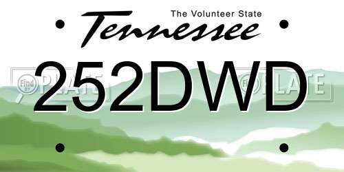252DWD Tennessee License Plate