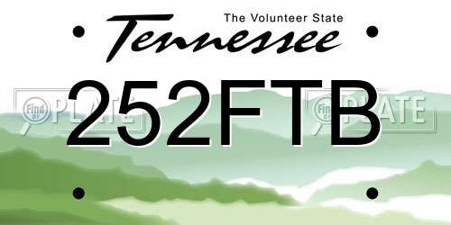 252FTB Tennessee License Plate
