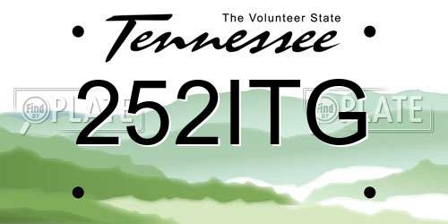 252ITG Tennessee License Plate