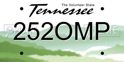 252OMP Tennessee License Plate