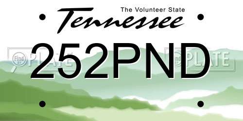 252PND Tennessee License Plate