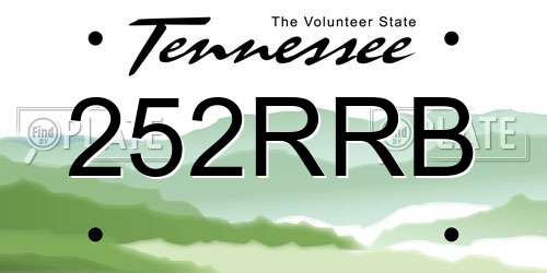 252RRB Tennessee License Plate