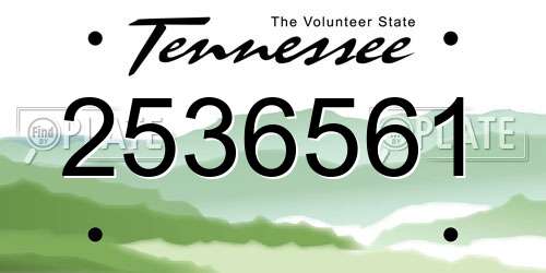 2536561 Tennessee License Plate