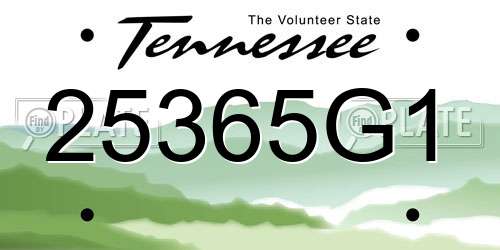25365G1 Tennessee License Plate
