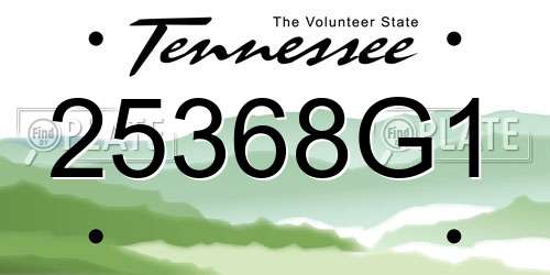 25368G1 Tennessee License Plate