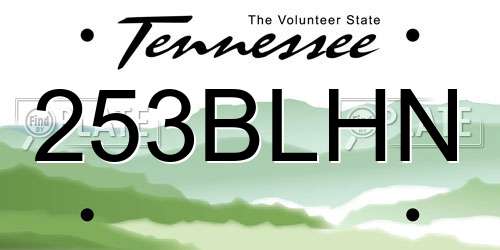 253BLHN Tennessee License Plate