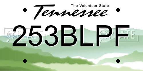 253BLPF Tennessee License Plate