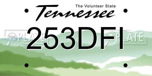 253DFI Tennessee License Plate