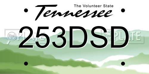 253DSD Tennessee License Plate