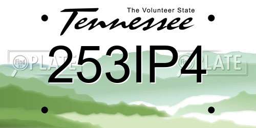 253IP4 Tennessee License Plate